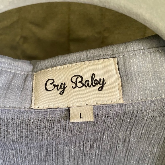 CryBaby Sheer Cropped Button Up - Picture 2 of 5